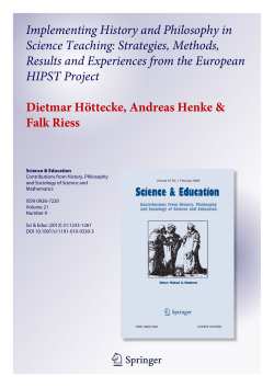 Implementing History and Philosophy in Science