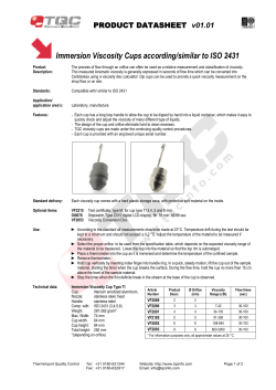 Immersion Viscosity Cups according/similar to ISO 2431