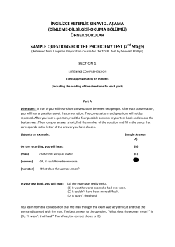 &ouml;rnek sorular sample questions for the prof