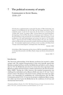 The Political Economy of Utopia