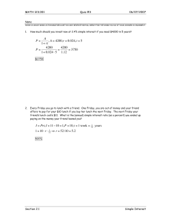 I = Prt,I =1110 =1, P =10,t =1 week = 1 52 years 1=10 r 1