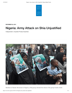 Nigeria: Army Attack on Shia Unjustified