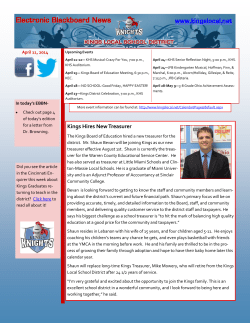 April 11 - Kings Local School District