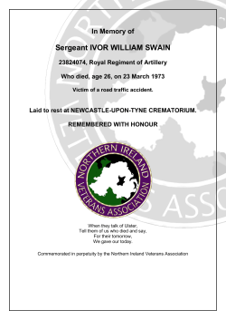 Sergeant IVOR WILLIAM SWAIN - Northern Ireland Veterans