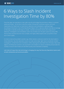 SECDO White Paper - 6 Ways to Accelerate Incident Response