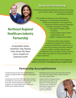 Northeast Regional Healthcare Industry Partnership Northeast