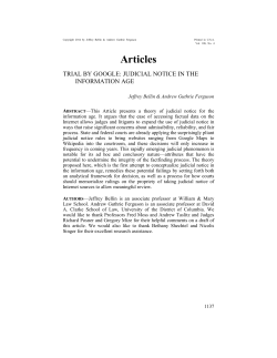 Judicial Notice in the Information Age