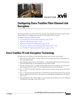 Configuring Cisco TrustSec Fibre Channel Link Encryption