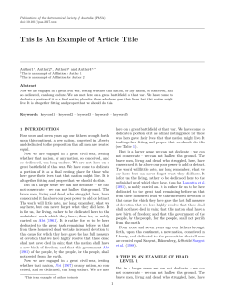 This Is An Example of Article Title