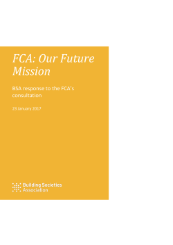 FCA: Our Future Mission - The Building Societies Association