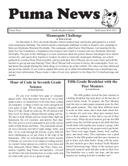 Puma News - South Meadow School