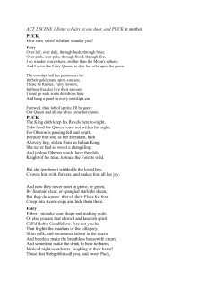 ACT 2 SCENE 1 Enter a Fairy at one door, and PUCK at