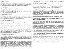 Cardiopulmonary Resuscitation (CPR) Information