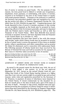 Acceptance of Liberty Bonds and Victory Notes in Payment of Estate