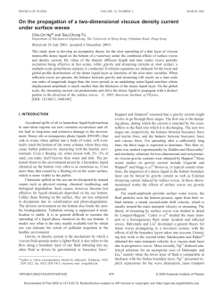 On the propagation of a two-dimensional viscous density current
