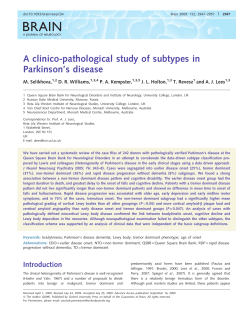A clinico-pathological study of subtypes in Parkinson`s disease