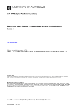 Metonymical object changes: a corpus-oriented study - UvA-DARE