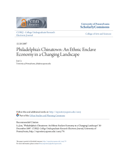 Philadelphia`s Chinatown: An Ethnic Enclave Economy in a
