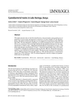 Cyanobacterial toxins in Lake Baringo, Kenya