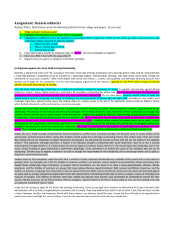 Assignment: Daniels editorial