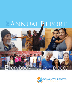 2016 Annual Report - St. Mary`s Center