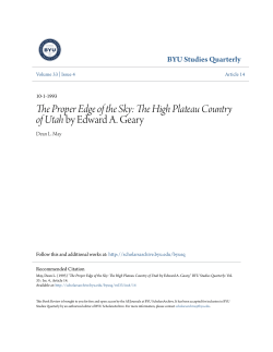 The High Plateau Country of Utah by Edward A. Geary