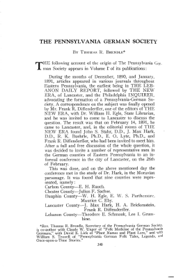the pennsylvania german society