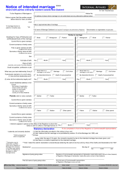 Notice of intended marriage where parties are ordinarily