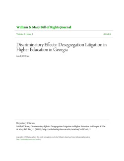 Discriminatory Effects: Desegregation Litigation in Higher Education