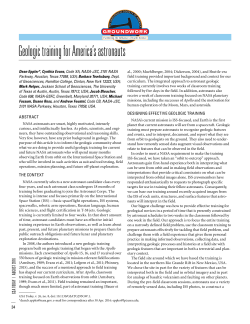 Geologic training for America`s astronauts