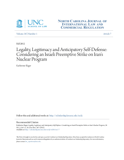Legality, Legitimacy and Anticipatory Self-Defense