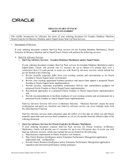 Oracle Start-Up Pack Services Exhibit