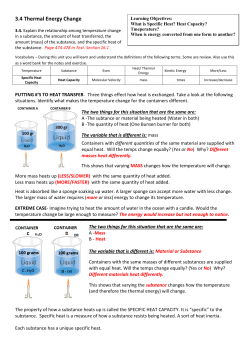 3.4 Thermal Energy Change