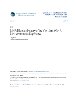 My Folkloristic History of the Việt Nam War: A Non - Purdue e-Pubs