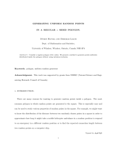 GENERATING UNIFORM RANDOM POINTS IN A REGULAR n