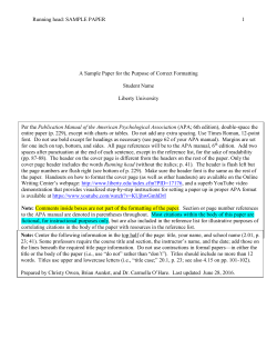 APA Sample Paper - Liberty University
