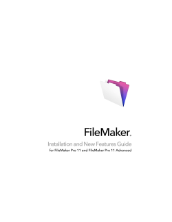 Installation and New Features Guide for FileMaker Pro and