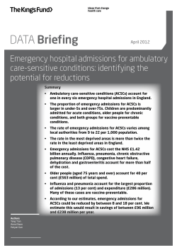 Emergency hospital admissions for ambulatory