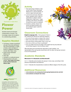 Agventures | Flower Power - Minnesota Agriculture in the Classroom