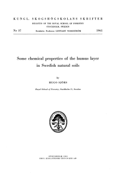 Some chemical properties of the humus layer in Swedish natural soils