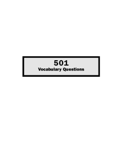 501 Vocabulary Questions - Educational Entertainment