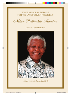 Nelson Rolihlahla Mandela - State Memorial Service For The Late