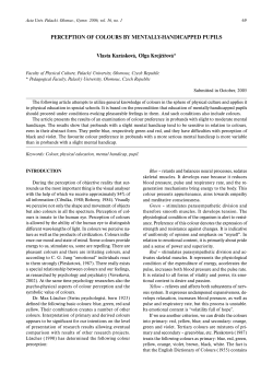 PERCEPTION OF COLOURS BY MENTALLY