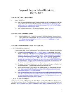 Contract Language - Eugene School District