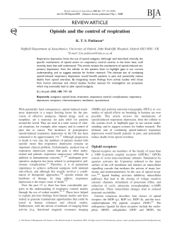 REVIEWARTICLE Opioids and the control of respiration