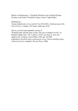 A Kurdish Warlord on the Turkish-Persian Frontier in the Early