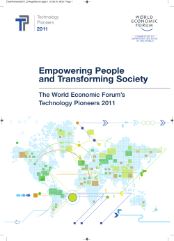 Technology Pioneers 2011 - WEF