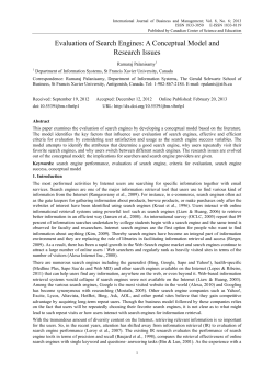 Evaluation of Search Engines - Canadian Center of Science and
