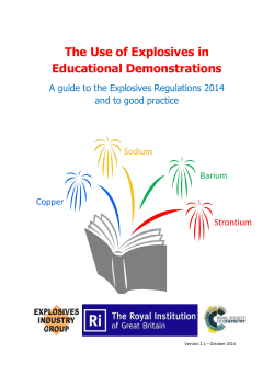 The Use of Explosives in Educational Demonstrations