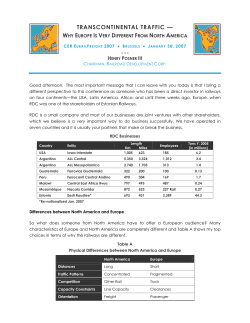 Transcontinental Traffic &mdash; why Europe is very different from North